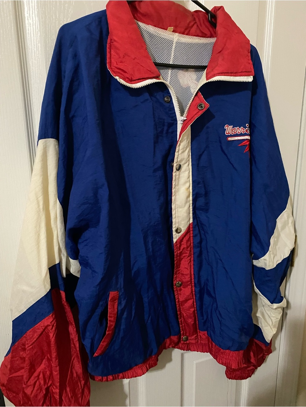 Men's Blue and Red Windbreaker Jacket